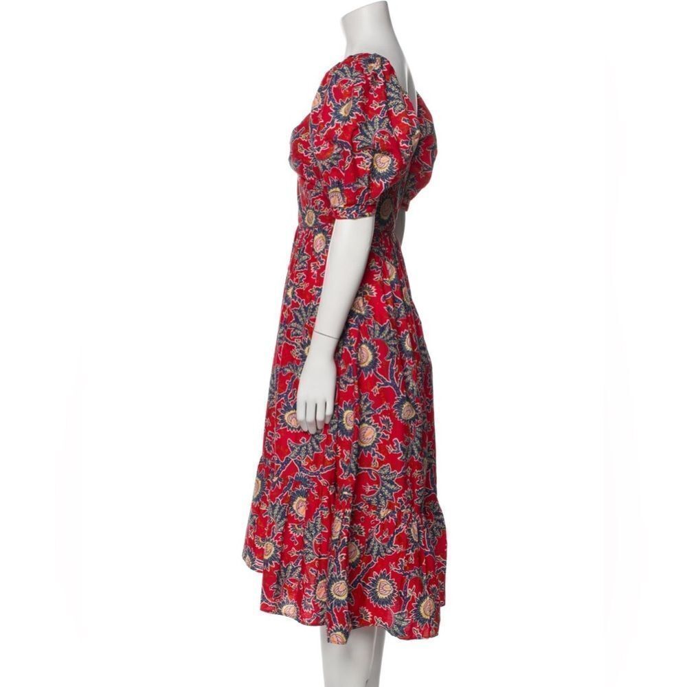 House of Harlow 1960 | NWT Women's Red Floral Knot Tie Sweetheart Dress Size L - Picture 8 of 11